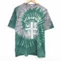 XL★古着 フルーツオブザルーム 半袖 ビンテージ Tシャツ メンズ 90年代 90s DELBARTON 大きいサイズ コットン クルーネック USA製 緑他 タイダイ 26mar19