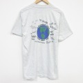 L★古着 フルーツオブザルーム 半袖 ビンテージ Tシャツ メンズ 90年代 90s 地球 クルーネック USA製 薄グレー 霜降り 26mar19