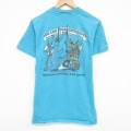 M★古着 ヘインズ 半袖 ビンテージ Tシャツ メンズ コットン クルーネック USA製 水色 26mar19