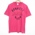 L★古着 ジャージーズ 半袖 ビンテージ Tシャツ メンズ 90年代 90s BASH クルーネック USA製 濃ピンク 26mar19