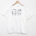 XL★古着 半袖 ビンテージ Tシャツ メンズ 90年代 90s 大きいサイズ コットン クルーネック USA製 白 26mar23