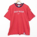 L★古着 ナイキ NIKE 半袖 ビンテージ Tシャツ メンズ 00年代 00s GREAT コットン クルーネック 赤 26mar23