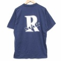 XL★古着 フルーツオブザルーム 半袖 ビンテージ Tシャツ メンズ 90年代 90s R 大きいサイズ クルーネック USA製 紺 26mar30