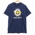 L★古着 ヘインズ 半袖 ビンテージ Tシャツ メンズ 90年代 90s 鳥 クルーネック USA製 紺 26mar30