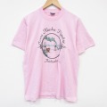 L★古着 フルーツオブザルーム 半袖 ビンテージ Tシャツ メンズ 90年代 90s クマ クルーネック USA製 ピンク 26mar31