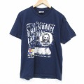 L★古着 リー Lee 半袖 ビンテージ Tシャツ メンズ 90年代 90s オールスター コットン クルーネック USA製 紺【spe】 26mar31