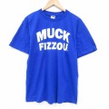L★古着 フルーツオブザルーム 半袖 ビンテージ Tシャツ メンズ 00年代 00s MUCK コットン クルーネック 青 26mar31