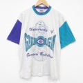 XL★古着 半袖 ビンテージ Tシャツ メンズ 90年代 90s ジョージア マルチカラー コットン クルーネック USA製 薄グレー他 霜降り【spe】 26mar31