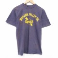 M★古着 ヘインズ 半袖 ビンテージ Tシャツ メンズ 80年代 80s スノコ コットン クルーネック USA製 紫 26mar31