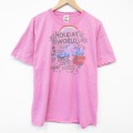 XL★古着 フルーツオブザルーム 半袖 ビンテージ Tシャツ メンズ 00年代 00s ホリデイ コットン クルーネック ピンク 26mar31
