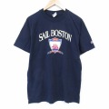 L★古着 チャンピオン champion 半袖 ビンテージ Tシャツ メンズ 00年代 00s ボストン コットン クルーネック 紺 26apr01