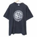 XL★古着 ジャージーズ 半袖 ビンテージ Tシャツ メンズ 90年代 90s ライオン コットン クルーネック USA製 黒 26apr01