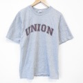 L★古着 半袖 ビンテージ Tシャツ メンズ 90年代 90s UNION クルーネック USA製 グレー 霜降り 26apr01
