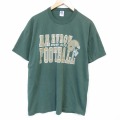 XL★古着 ラッセル 半袖 ビンテージ Tシャツ メンズ 90年代 90s フットボール クルーネック USA製 濃緑【spe】 26apr01