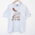 L★古着 チャンピオン champion 半袖 ビンテージ Tシャツ メンズ 90年代 90s 鳥 コットン クルーネック 薄グレー 霜降り 26apr01