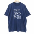 XL★古着 半袖 ビンテージ Tシャツ メンズ 90年代 90s THE END クルーネック 紺 26apr02