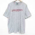 XL★古着 MVスポーツ半袖 ビンテージ Tシャツ メンズ 00年代 00s LOYOLA カレッジ コットン クルーネック グレー 霜降り 26apr02