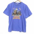 L★古着 半袖 ビンテージ Tシャツ メンズ 90年代 90s 馬車 クルーネック カナダ製 紫 26apr02