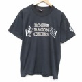 L★古着 フルーツオブザルーム 半袖 ビンテージ Tシャツ メンズ 90年代 90s ROGER クルーネック USA製 黒 26apr02
