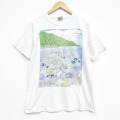 L★古着 半袖 ビンテージ Tシャツ メンズ 90年代 90s 魚 コットン クルーネック USA製 白 26apr02