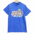M★古着 フルーツオブザルーム 半袖 ビンテージ Tシャツ メンズ 90年代 90s YMCA クルーネック USA製 青 26apr02