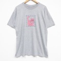 XL★古着 半袖 ビンテージ Tシャツ メンズ 80年代 80s ネコ クルーネック グレー 霜降り 26apr02