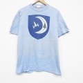 XL★古着 ヘインズ 半袖 ビンテージ Tシャツ メンズ 80年代 80s 月 コットン クルーネック USA製 水色【spe】 26apr03
