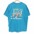 XL★古着 半袖 Tシャツ メンズ シカ 大きいサイズ クルーネック 青緑 霜降り 26apr02