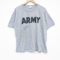 L★古着 半袖 ビンテージ Tシャツ メンズ 90年代 90s ミリタリー アーミー ARMY クルーネック USA製 グレー 霜降り 26apr02