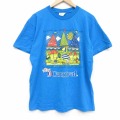 L★古着 半袖 ビンテージ Tシャツ メンズ 90年代 90s カーニバル コットン クルーネック 青 26apr02