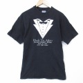 L★古着 ヘインズ 半袖 ビンテージ Tシャツ メンズ 90年代 90s タキシード コットン クルーネック USA製 黒 26apr03