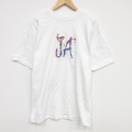 L★古着 半袖 ビンテージ Tシャツ メンズ 90年代 90s JA 刺繍 コットン クルーネック 白 26apr04