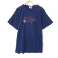 XL★古着 半袖 ビンテージ Tシャツ メンズ 00年代 00s グランパ 刺繍 大きいサイズ コットン クルーネック 紺 26apr06