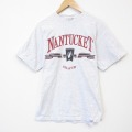 M★古着 半袖 ビンテージ Tシャツ メンズ 90年代 90s ナンタケット コットン クルーネック USA製 薄グレー 霜降り 26apr06