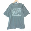 XL★古着 半袖 ビンテージ Tシャツ メンズ 00年代 00s 地図 大きいサイズ コットン クルーネック 薄緑 26apr06