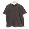 XL★古着 ナイキ NIKE 半袖 ビンテージ Tシャツ メンズ 00年代 00s ワンポイントロゴ コットン クルーネック こげ茶 26apr23