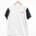 L★古着 半袖 ビンテージ Tシャツ メンズ 80年代 80s アイオワ ツートンカラー コットン クルーネック USA製 薄グレー他 霜降り 26apr23