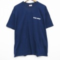 XL★古着 ヘインズ 半袖 ビンテージ Tシャツ メンズ 00年代 00s USAロゴ コットン クルーネック 薄紺 26apr25