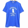 XL★古着 ヘインズ 半袖 ビンテージ Tシャツ メンズ 80年代 80s LEAVENWORYH 大きいサイズ クルーネック USA製 青 26apr25