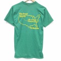 S★古着 半袖 ビンテージ Tシャツ メンズ 80年代 80s シアトル ロング丈 クルーネック USA製 緑 26apr25