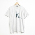 L★古着 フルーツオブザルーム 半袖 ビンテージ Tシャツ メンズ 90年代 90s インディアン クルーネック USA製 薄グレー 霜降り【spe】 26apr25