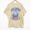 XL★古着 ジャンスポーツ 半袖 ビンテージ Tシャツ メンズ 90年代 90s カメ 胸ポケット付き 大きいサイズ クルーネック USA製 ベージュ 26apr25