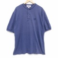XL★古着 アリゾナジーンズ 半袖 ビンテージ Tシャツ メンズ 90年代 90s ワンポイントロゴ 大きいサイズ コットン ヘンリーネック 紺 26apr25