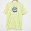 L★古着 ヘインズ 半袖 ビンテージ Tシャツ メンズ 80年代 80s ネバダ クルーネック USA製 薄黄 26apr27