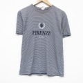 90s 半袖Tシャツ FIRENZE ブラックボーダー M | 古着