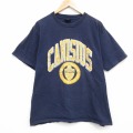 ジャンスポーツ 90s 半袖Tシャツ CANISIUS ネイビー XL | 古着