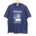 80s 半袖Tシャツ ボストン ネイビー XL | 古着