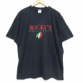 00s 半袖Tシャツ レストラン刺繍 ブラック XL | 古着
