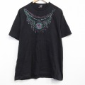 80s 半袖Tシャツ ネックレス ブラック XL | 古着