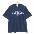 00s 半袖Tシャツ ベースボール ネイビー XL | 古着